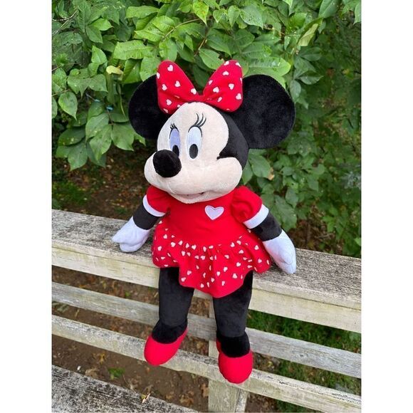 Dan Dee Minnie Mouse Disney 25" Plush Polka Heart Dot Dress Shelf Sitter - Picture 1 of 8